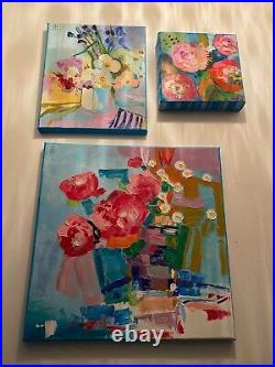 CANVAS Oil Painting Floral ORIGINAL Art Abstract Still Life Art Flower Textured