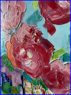 CANVAS Oil Painting Floral ORIGINAL Art Abstract Still Life Art Flower Textured