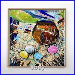 CANVAS Oil Painting Still Life ORIGINAL Art Vase Painting Impasto Textured Art