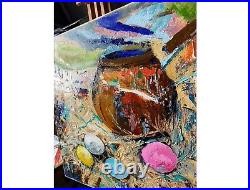 CANVAS Oil Painting Still Life ORIGINAL Art Vase Painting Impasto Textured Art