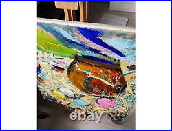 CANVAS Oil Painting Still Life ORIGINAL Art Vase Painting Impasto Textured Art