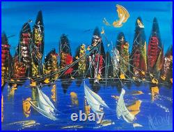 CITY NYC Abstract Pop Art Painting Original Oil On Canvas Gallery Artist