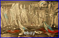 CITYSCAPE ABSTRACT Art Painting Original Oil Canvas SIGNED KAZAV N4H4H