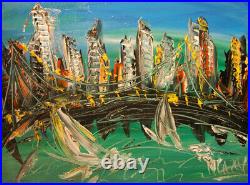 CITYSCAPE BY MARK Kazav Canadian EXPRESSIONIST original oil on canvas TYTHRTH