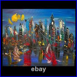 CITYSCAPE Mark Kazav Abstract Modern CANVAS Original Oil Painting 434THFDEF