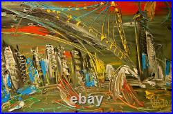 CITYSCAPE SIGNED Original Oil Painting on canvas IMPRESSIONIST TYH56