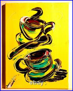 COFFEA ART by Mark Kazav Large Abstract Modern Original Oil Painting POP ART