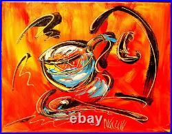 COFFEE ART Abstract Pop Art Painting Original Oil On Canvas Gallery Artist ERG