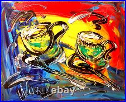 COFFEE CUPS Abstract Modern CANVAS Original Oil Painting NR J4RFrthm43