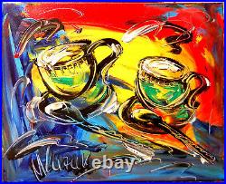 COFFEE CUPS Abstract Modern CANVAS Original Oil Painting NR J4RFrthmk43