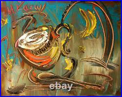 COFFEE MOON 3D ART canvas painting Original Oil Painting DQWC