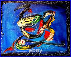 COFFEE TIME Abstract Modern CANVAS Original Oil Painting WERGre5