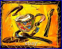 CUP OF TEA by Mark Kazav Large Abstract Modern Original Oil Painting POP ART