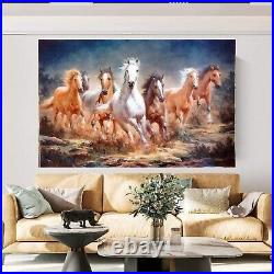 Chase the speed, Abstract horse painting, oil on canvas with free delivery