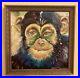 Chimpanzee-Monkey-12x12-Original-Oil-Painting-Framed-Signed-Art-Chimp-01-ia