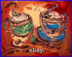 Coffee Pop Art Painting Original Oil On Canvas Gallery Artist 34T43