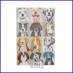 Contemporary Twelve Emotional Dogs Hand Painted Canvas Oil Painting Happy Sad