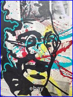 Corbellic Expressionism 16x20 Gandhi India Vintage Large Canvas Collectible Art