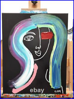 Corbellic Expressionism Canvas 16x20 Hair Salon Day Original Contemporary Decor