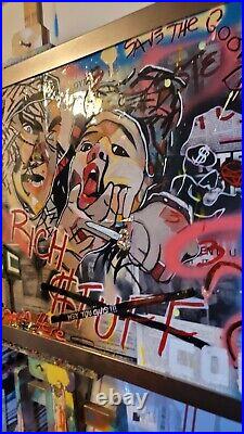 Corbellic Movie Art 24x36 Goonies 1980s Painting Framed Collectible Resin Canvas
