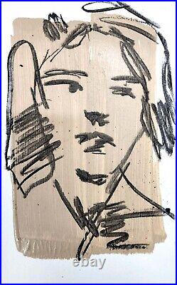 Corbellic Sketch Drawing 9x6 Worries Expressionism Original Portrait Modernism