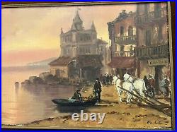 D. Leta antique Oil Painting On Canvas signed by artist