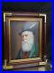 DAVID-PELBAM-Original-VTG-Oil-Painting-Framed-Feather-Green-Cap-Rare-Authentic-01-de