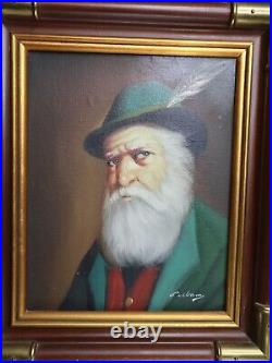 DAVID PELBAM Original VTG Oil Painting Framed Feather Green Cap Rare Authentic