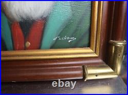 DAVID PELBAM Original VTG Oil Painting Framed Feather Green Cap Rare Authentic