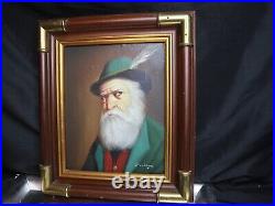 DAVID PELBAM Original VTG Oil Painting Framed Feather Green Cap Rare Authentic