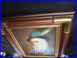 DAVID PELBAM Original VTG Oil Painting Framed Feather Green Cap Rare Authentic