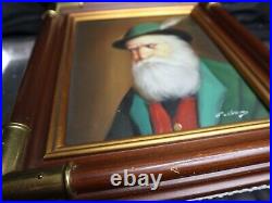 DAVID PELBAM Original VTG Oil Painting Framed Feather Green Cap Rare Authentic