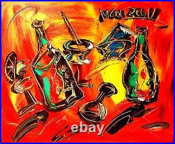 DRINKS Painting Original Oil Canvas Gallery SUPERB Artist STRETCHED H54GG