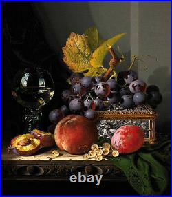 Dream-art Oil painting Edward Ladell Nice still life Fruit and wine on canvas