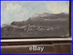 E JOHN ROBINSON Original Oil Painting Canvas Signed Seascape Ocean 24x36