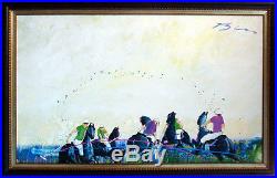 Earl Biss Original Oil Painting on Canvas POLO 1982 Fine Art LISTED ARTIST