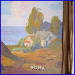 Early California Impressionist Painting Fanchon Johnson 1930 Coastal Landscape