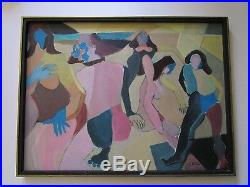 Edith Carson Coastal Landscape Vintage Oil Painting Abstract Expressionism Nudes