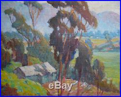 Eucalyptus School Plein Air Beauty, Ca California School Old Oil Impressionist