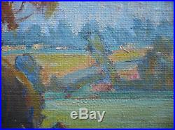 Eucalyptus School Plein Air Beauty, Ca California School Old Oil Impressionist