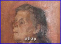 Expressionist oil painting woman portrait