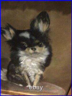 FINE 19th CENTURY. PORTRAIT OF A CHIHUAHUA. OIL ON CANVAS