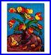 FLOWERS-ART-Original-Oil-Painting-on-canvas-IMPRESSIONIST-KAZAV-45T34-01-aqlz
