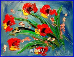 FLOWERS Abstract Pop Art Painting Original Oil Canvas Gallery TTG5