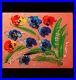 FLOWERS-ON-PINK-POP-ART-Art-Painting-Original-Oil-On-Canvas-Gallery-Artist-01-dzn