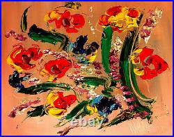 FLOWERS ON PINK Pop Art Painting Original Oil On Canvas Gallery Artist G34G