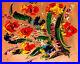 FLOWERS-ON-PINK-Pop-Art-Painting-Original-Oil-On-Canvas-Gallery-Artist-G34G-01-pig