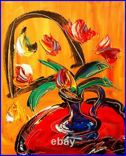FLOWERS Original Oil Painting on canvas IMPRESSIONIST BY MARK KAZAV