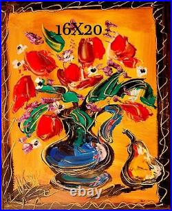 FLOWERS Original Oil Painting on canvas IMPRESSIONIST KAZAV bhuofy