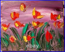 FLOWERS Pop Art Painting Original Oil Canvas Gallery VBUPI